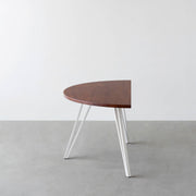 THE TABLE / 半円 × ラバーウッド × White Steel