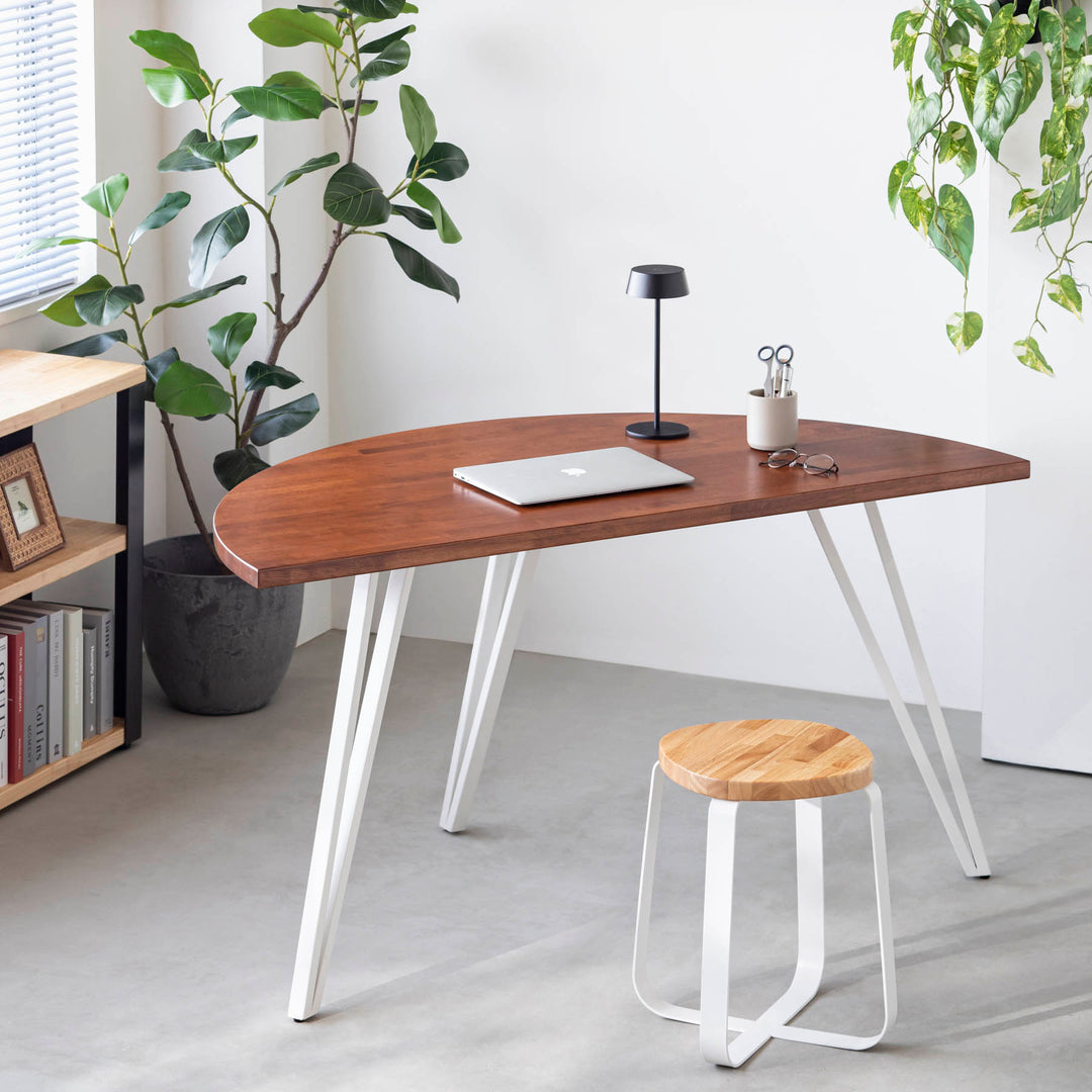 THE TABLE / 半円 × ラバーウッド × White Steel – KANADEMONO THE TABLE / 半円 × ラバーウッド × White Steel – KANADEMONO