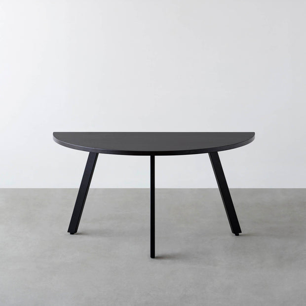 THE TABLE / 半円 × ラバーウッド × Black Steel