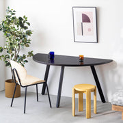 THE TABLE / 半円 × ラバーウッド × Black Steel