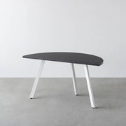 THE TABLE / 半円 × ラバーウッド × White Steel