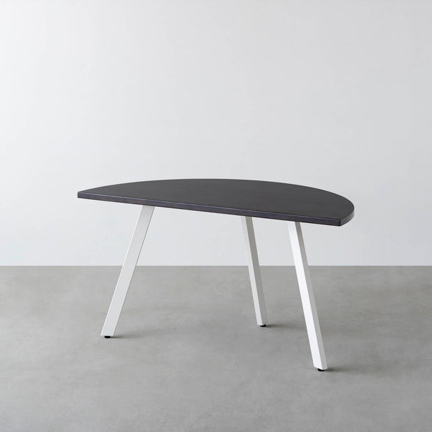 THE TABLE / 半円 × ラバーウッド × White Steel