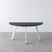 THE TABLE / 半円 × ラバーウッド × White Steel