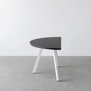 THE TABLE / 半円 × ラバーウッド × White Steel