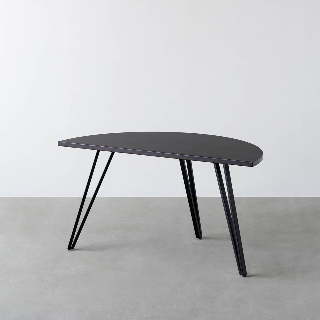 THE TABLE / 半円 × ラバーウッド × Black Steel – KANADEMONO