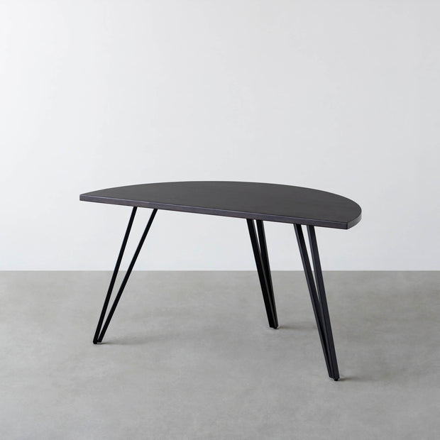 THE TABLE / 半円 × ラバーウッド × Black Steel