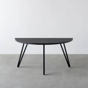 THE TABLE / 半円 × ラバーウッド × Black Steel