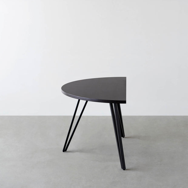 THE TABLE / 半円 × ラバーウッド × Black Steel