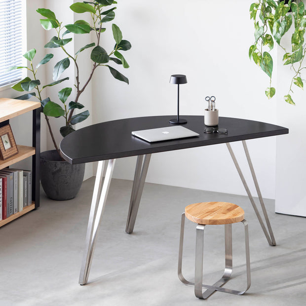 THE TABLE / 半円 × ラバーウッド × Stainless