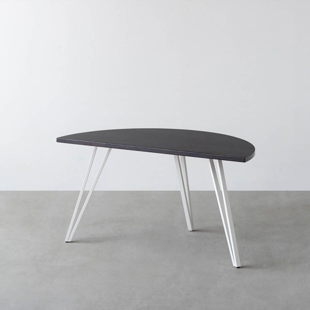 THE TABLE / 半円 × ラバーウッド × White Steel