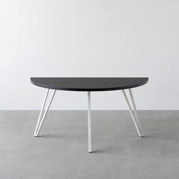 THE TABLE / 半円 × ラバーウッド × White Steel