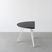 THE TABLE / 半円 × ラバーウッド × White Steel