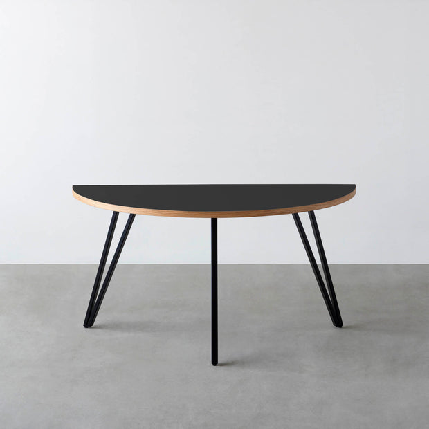 THE TABLE / 半円 × リノリウム 全32色 × Black Steel
