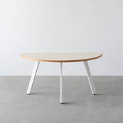 THE TABLE / 半円 × リノリウム 全32色 × White Steel