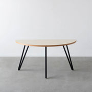 THE TABLE / 半円 × リノリウム 全32色 × Black Steel
