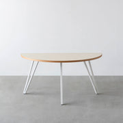 THE TABLE / 半円 × リノリウム 全32色 × White Steel