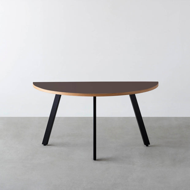 THE TABLE / 半円 × リノリウム 全32色 × Black Steel