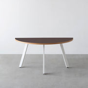 THE TABLE / 半円 × リノリウム 全32色 × White Steel