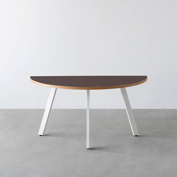 THE TABLE / 半円 × リノリウム 全32色 × White Steel