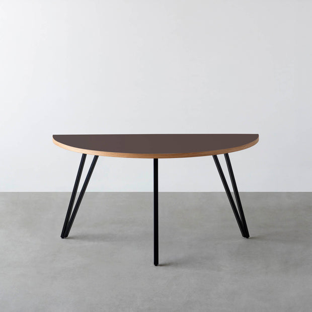THE TABLE / 半円 × リノリウム 全32色 × Black Steel