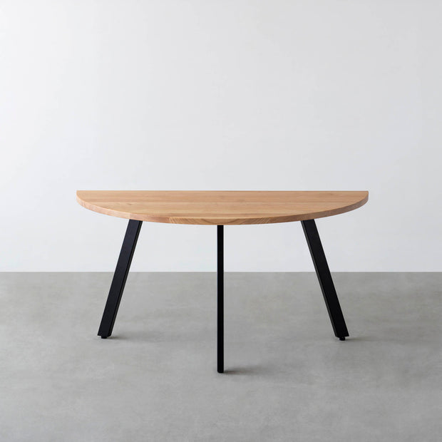 THE TABLE / 半円 × 無垢 ホワイトアッシュ × Black Steel