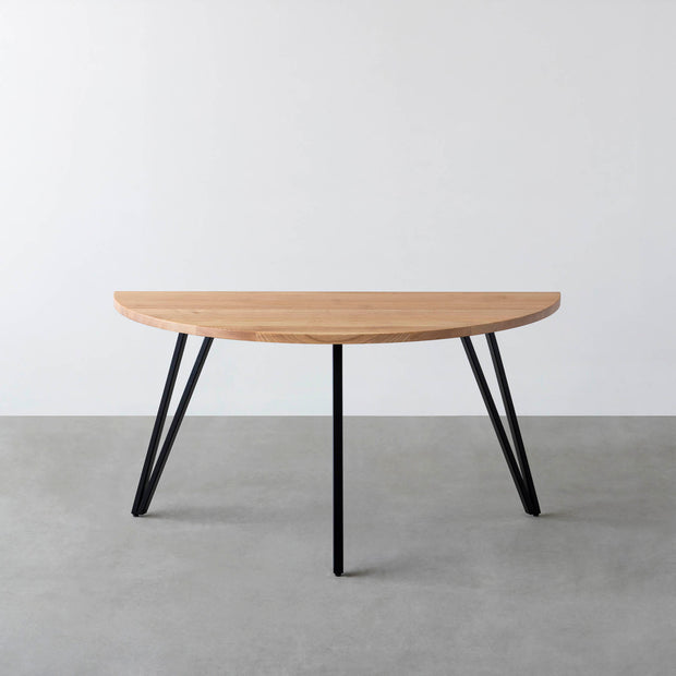 THE TABLE / 半円 × 無垢 ホワイトアッシュ × Black Steel