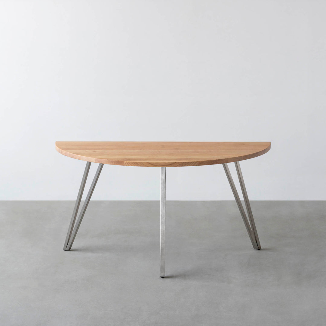 THE TABLE / 半円 × 無垢 ホワイトアッシュ × Stainless – KANADEMONO