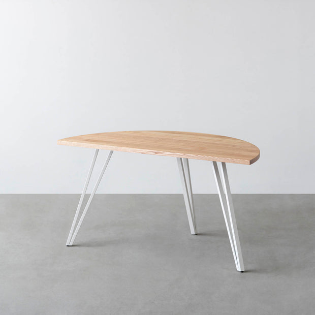 THE TABLE / 半円 × 無垢 ホワイトアッシュ × White Steel