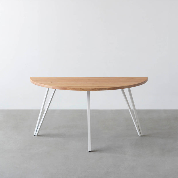 THE TABLE / 半円 × 無垢 ホワイトアッシュ × White Steel