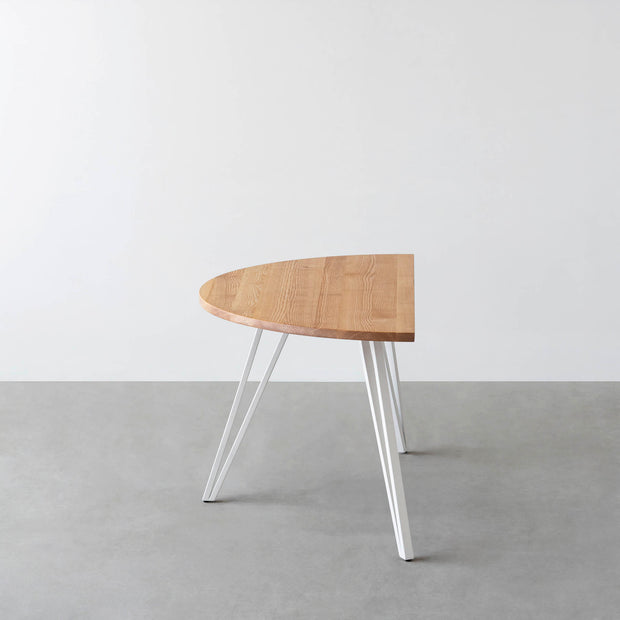 THE TABLE / 半円 × 無垢 ホワイトアッシュ × White Steel