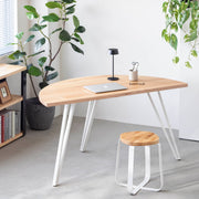 THE TABLE / 半円 × 無垢 ホワイトアッシュ × White Steel