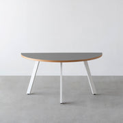 THE TABLE / 半円 × リノリウム 全32色 × White Steel