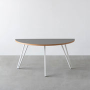 THE TABLE / 半円 × リノリウム 全32色 × White Steel