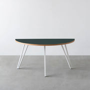 THE TABLE / 半円 × リノリウム 全32色 × White Steel