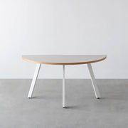 THE TABLE / 半円 × リノリウム 全32色 × White Steel