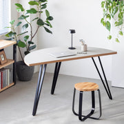 THE TABLE / 半円 × リノリウム 全32色 × Black Steel
