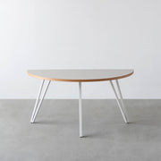 THE TABLE / 半円 × リノリウム 全32色 × White Steel