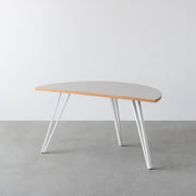 THE TABLE / 半円 × リノリウム 全32色 × White Steel