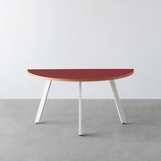 THE TABLE / 半円 × リノリウム 全32色 × White Steel