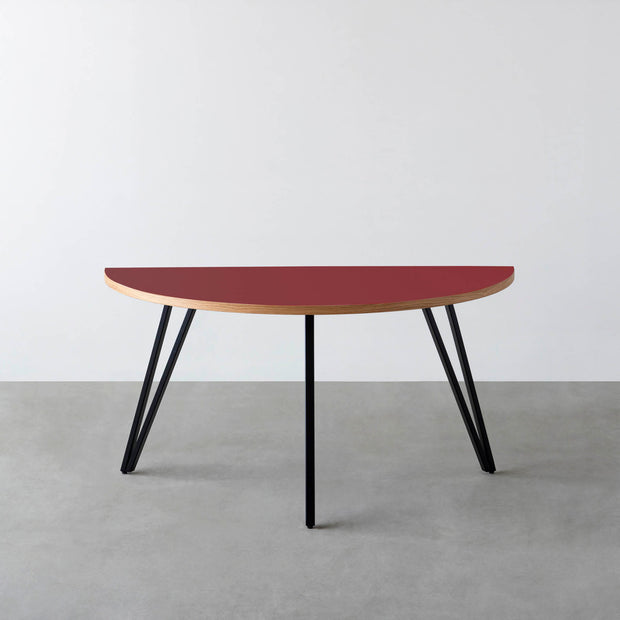 THE TABLE / 半円 × リノリウム 全32色 × Black Steel