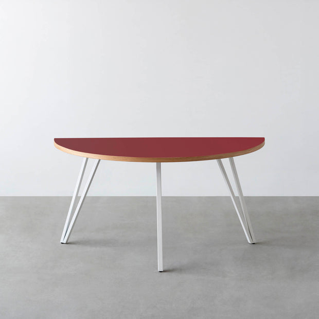 THE TABLE / 半円 × リノリウム 全32色 × White Steel