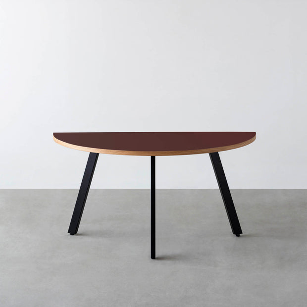 THE TABLE / 半円 × リノリウム 全32色 × Black Steel