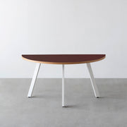 THE TABLE / 半円 × リノリウム 全32色 × White Steel