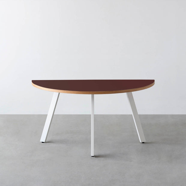 THE TABLE / 半円 × リノリウム 全32色 × White Steel