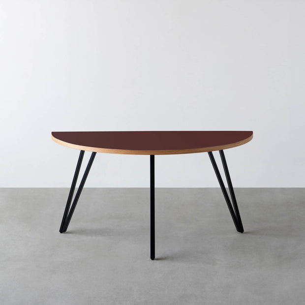 THE TABLE / 半円 × リノリウム 全32色 × Black Steel