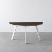 THE TABLE / 半円 × リノリウム 全32色 × White Steel