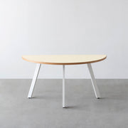 THE TABLE / 半円 × リノリウム 全32色 × White Steel