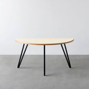 THE TABLE / 半円 × リノリウム 全32色 × Black Steel