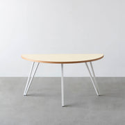 THE TABLE / 半円 × リノリウム 全32色 × White Steel
