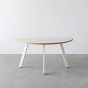 THE TABLE / 半円 × リノリウム 全32色 × White Steel
